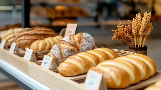 Freshly baked Weckmann, a traditional German pastry, and other sweet treats are beautifully arranged in the window of a bakery, enticing passersby with their golden-brown crusts and inviting aroma