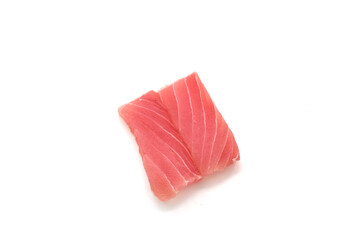 Sashimi made from tuna on a white background. Japanese style food.