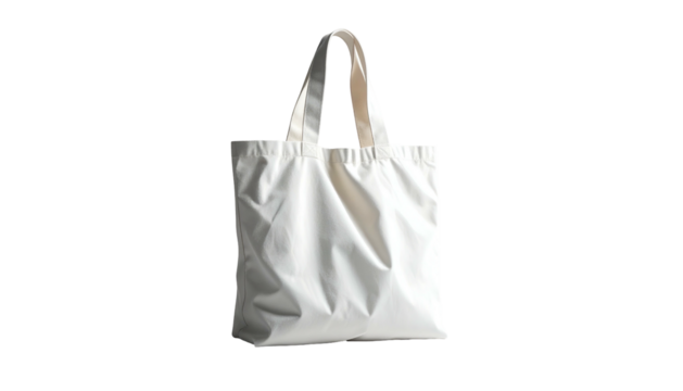 Blank, cotton tote bag with short, fabric handles