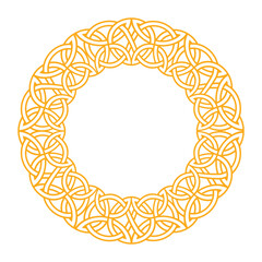 Detailed circular celtic frame with nordic motifs, perfect for decoration, art projects, and design.
