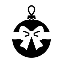 Fototapeta premium An illustration of a black icon of a festive Christmas tree ball on a white background