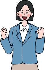 cheering office worker