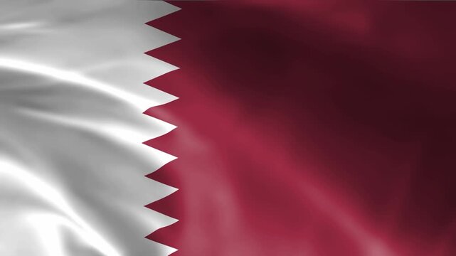 seamless qatar flag animation, national day or politics or sport event - 3D rendering - slow motion