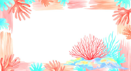 Obraz premium Underwater coral art: Brightly colored coral art in an underwater scene isolated on transparent background