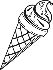 Ice cream logo clipart set. Colorful cone ice cream icon clip art in pictogram style vector illustration color pastel sweet dessert collection.	