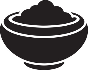 filled rice bowl silhouette illustration