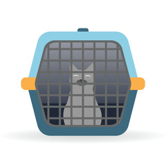 Cat in a pet carrier bag with bars