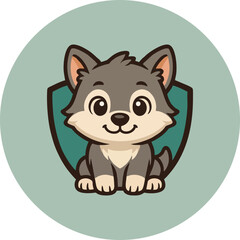 cute mascot baby wolf.eps