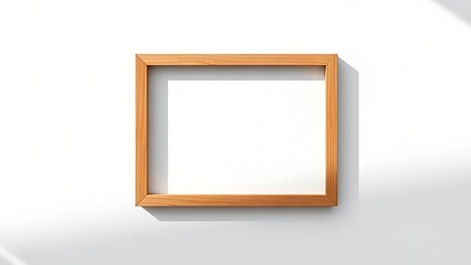Slim wooden frame on a textured white surface, showcasing natural shadows and minimalist design.