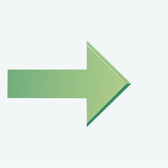 Fl&egrave;che directionnelle verte, orient&eacute;e vers la droite de l'image, isol&eacute; sur fond blanc