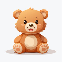 Ours en peluche mignon, isolé sur fond blanc