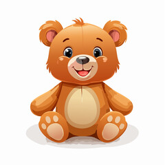 Ours en peluche mignon, isolé sur fond blanc