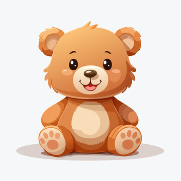 Ours en peluche mignon, isol&eacute; sur fond blanc