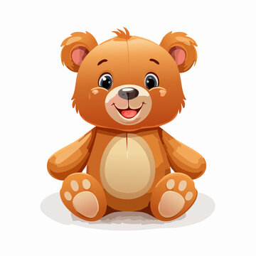 Ours en peluche mignon, isol&eacute; sur fond blanc