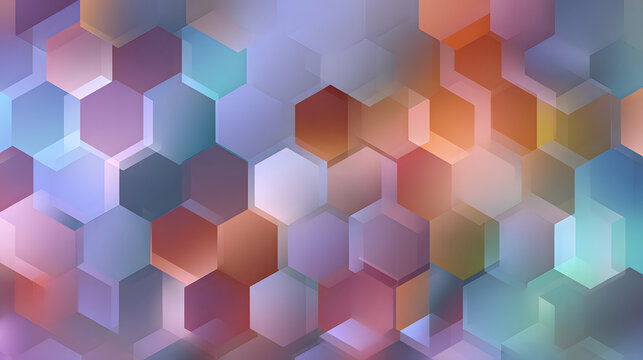 Abstract geometric hexagon pattern background, clean modern design with subtle gradients and depth, ideal for graphic design and digital art projects.