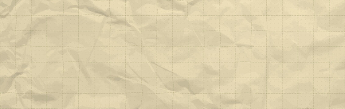 Beige or brawn crumpled paper vector with soft tissue texture and circle pattern. Simple minimal pad surface ideal for diary, vintage backdrop, glossy sheet, technical line template or bullet journal