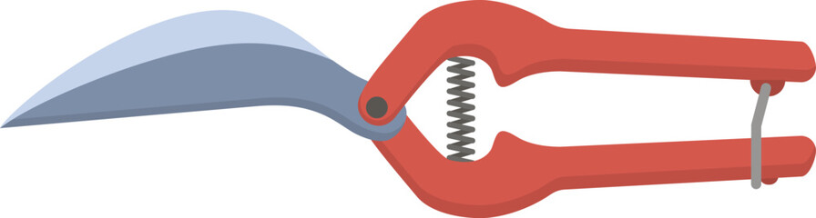 Red pruning shears for gardening and cutting plants