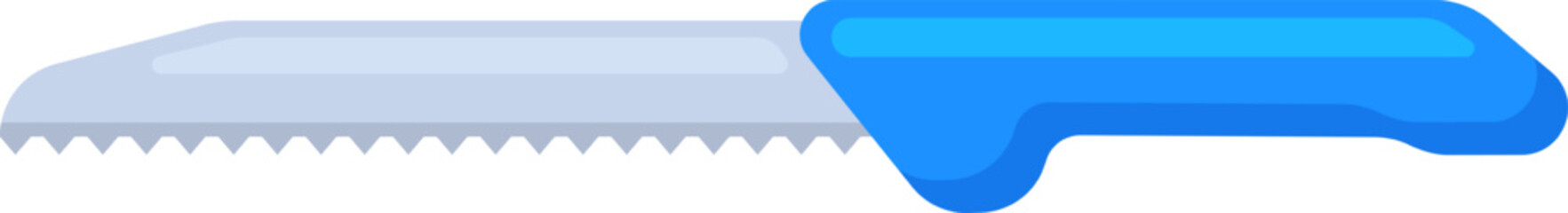 Serrated knife with blue handle for cutting bread