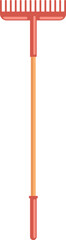 Garden rake tool for spring cleaning in vector flat design