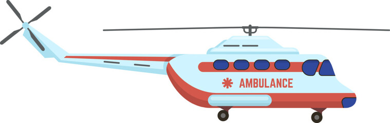 Air medical ambulance helicopter performing emergency transport © WinWin