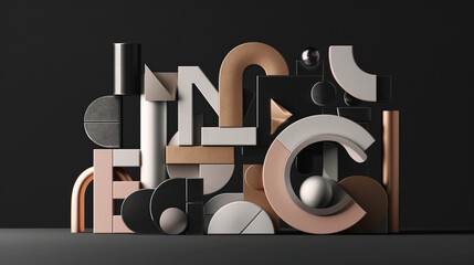 Graphisme typographique sur fond noir