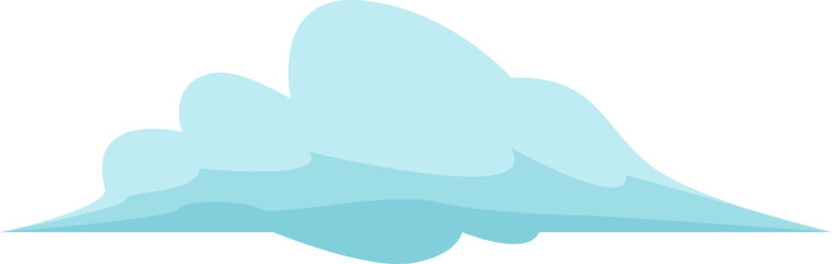 Cartoon cloud moving across blue sky vector illustration