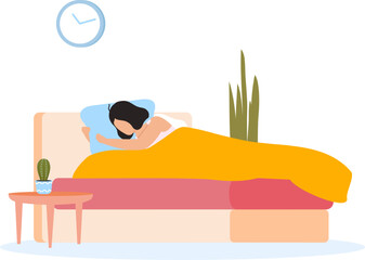 Woman sleeping soundly in bed after a long night