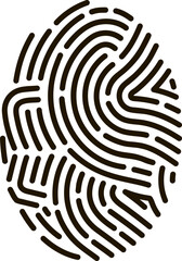 Fingerprint icon representing security, biometrics, and identity