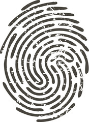 Fingerprint mark representing biometric security and individual identity
