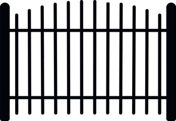 Metal fence silhouette representing boundary and security concept