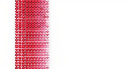Arrangement of Small Red and Pink Heart Candies on White Background