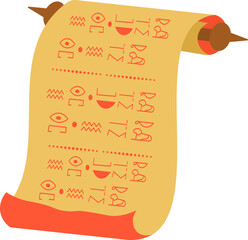 Egyptian papyrus scroll displaying ancient hieroglyphs vector art