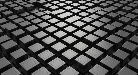 Dark Gray Cubes Arranged in a Grid Pattern with Subtle Lighting abstract background