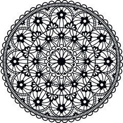 Mandala lace floral pattern with intricate symmetrical design