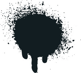 Black ink splatter with dripping paint texture background