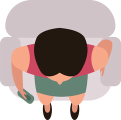 Woman sitting on couch using mobile phone