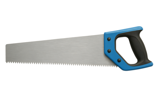 Hand saw for cutting isolated on transparent background