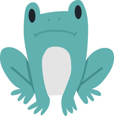 Cute green frog cartoon character sitting design