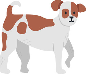 Jack Russell Terrier dog puppy walking cartoon illustration