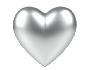 Polished, metallic heart-shaped object on a dark background