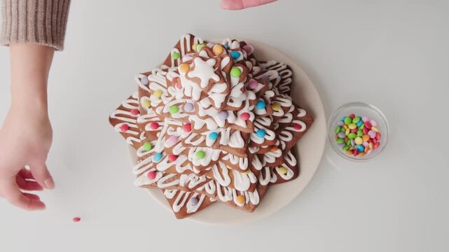 delicious biscuits with candy coated chocolates