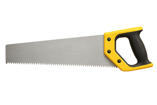 Handsaw with sharp blade isolated on transparent background