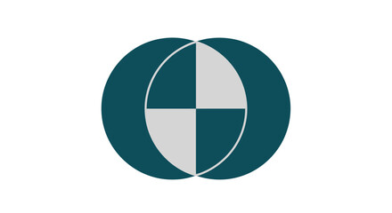 Obraz premium A graphic abstract design of intersecting circles, one with a crosshair pattern