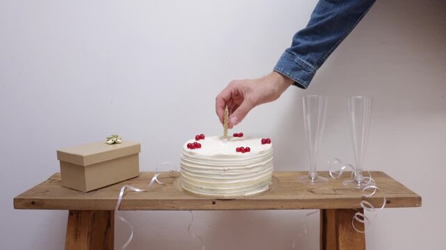 stunning and delicious white cake with red cherry