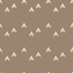 Seamless Pattern with Beige Arrows on Brown Background