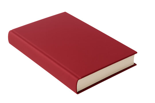 Red hardcover book isolated on transparent background