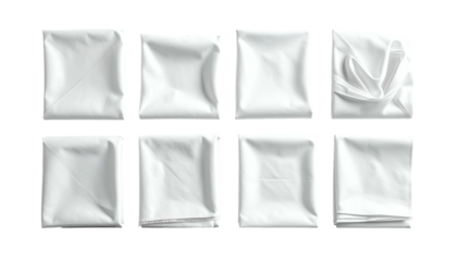 Neatly stacked, folded white fabrics, minimalist and clean backdrop