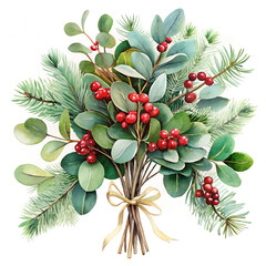 Watercolor floral arrangement with pink and peach blooms on white background