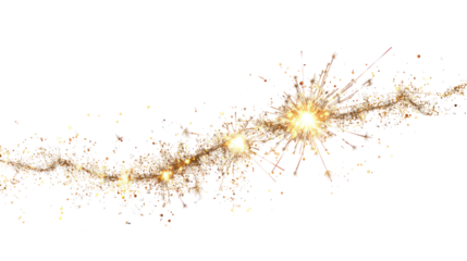 Sparkler fireworks trail glowing bright light isolated on transparent background