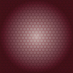 Hexagonal Grid Pattern in Deep Red with Subtle Gradient Lighting Effect